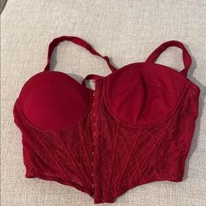 Elegant Red Lace Bustier